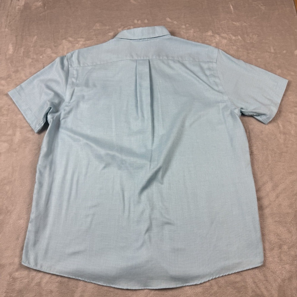 Roundtree & Yorke Travel Smart Shirt Mens Large Aqua Short Sleeve Button Down - Picture 6 of 6